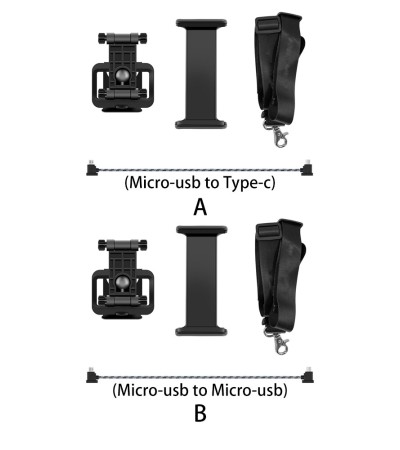 安装耐用的黑色旋转可拆卸前视图方便无人机平板电脑支架配件挂带遥控器塑料适合DJI Mavic Spark