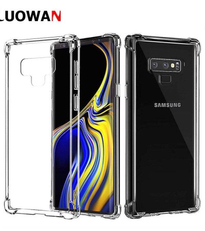 LUOWAN Galaxy Note 9手机壳水晶般透明防震保险杠保护手机壳混合设计，带柔性TPU凸起边框，适用于三星Galaxy Note 9-Clear